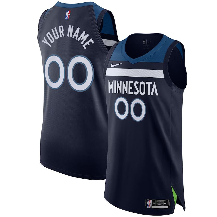 Men Minnesota Timberwolves Nike Navy Authentic Custom NBA Jersey->customized nba jersey->Custom Jersey